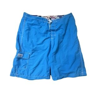 Polo By Ralph Lauren Blue Cargo Pocket Drawstring Waist Mens Board Shorts Size L